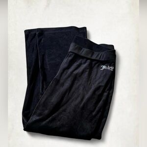 Juicy Couture Black Velour Straight Leg Pants